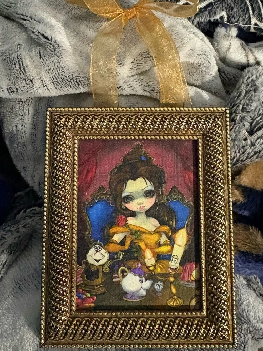Disney Belle Illustration in Gold Frame Accents Wonderland from Disney parks.